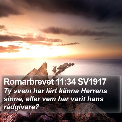 Romarbrevet 11:34 SV1917 Bible Verse Image