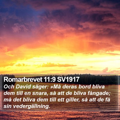 Romarbrevet 11:9 SV1917 Bible Verse Image