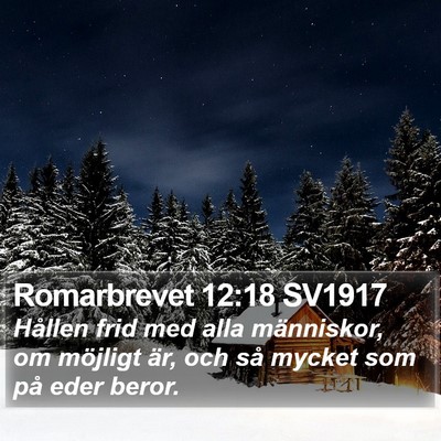 Romarbrevet 12:18 SV1917 Bible Verse Image