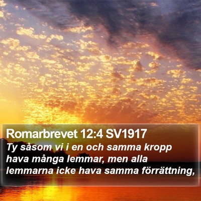 Romarbrevet 12:4 SV1917 Bible Verse Image