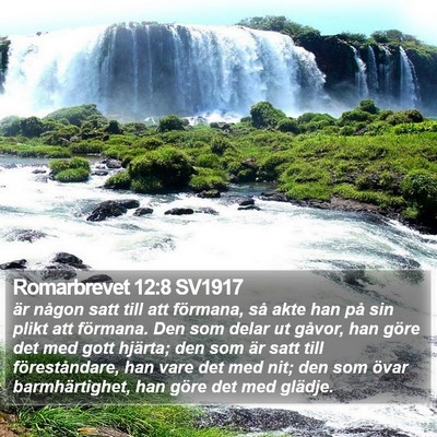 Romarbrevet 12:8 SV1917 Bible Verse Image
