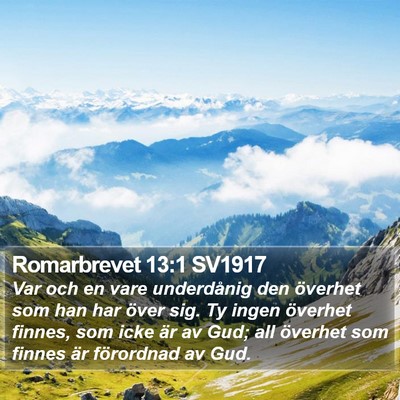 Romarbrevet 13:1 SV1917 Bible Verse Image