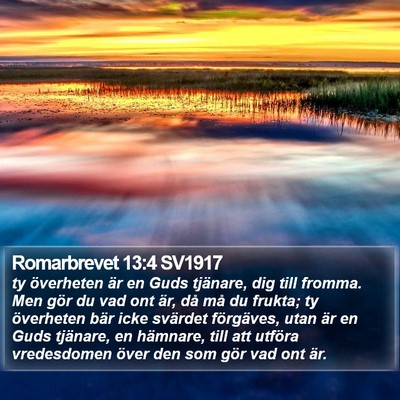 Romarbrevet 13:4 SV1917 Bible Verse Image