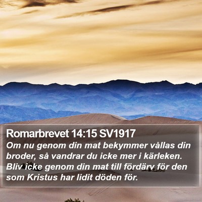 Romarbrevet 14:15 SV1917 Bible Verse Image