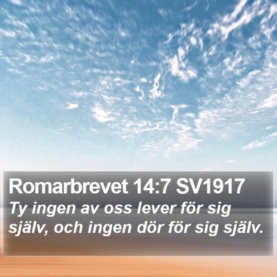 Romarbrevet 14:7 SV1917 Bible Verse Image