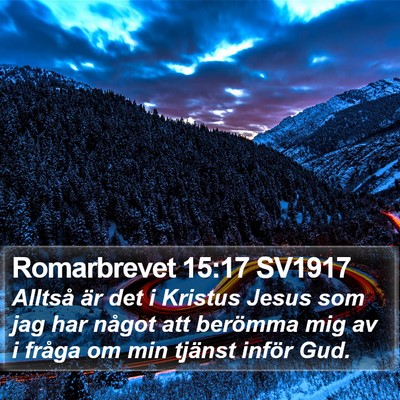 Romarbrevet 15:17 SV1917 Bible Verse Image