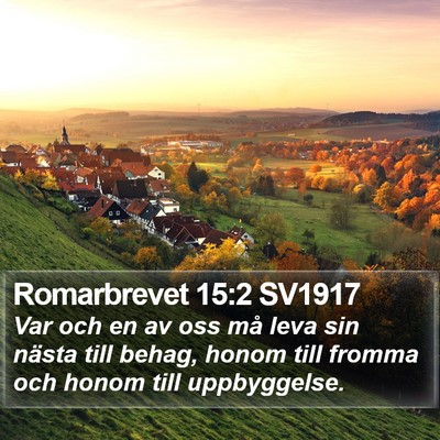 Romarbrevet 15:2 SV1917 Bible Verse Image