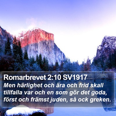 Romarbrevet 2:10 SV1917 Bible Verse Image