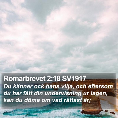 Romarbrevet 2:18 SV1917 Bible Verse Image