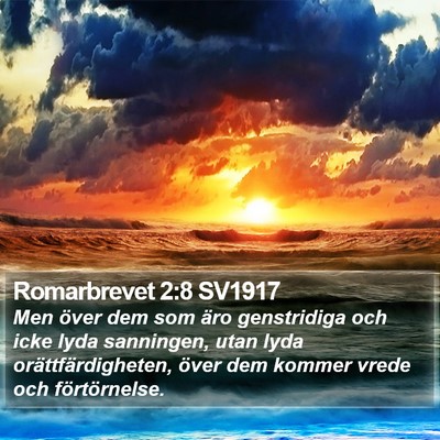 Romarbrevet 2:8 SV1917 Bible Verse Image
