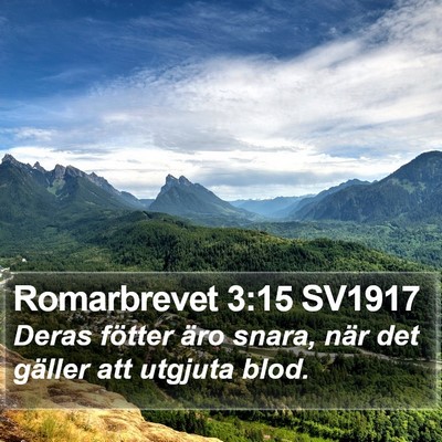 Romarbrevet 3:15 SV1917 Bible Verse Image