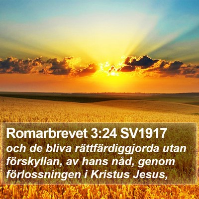 Romarbrevet 3:24 SV1917 Bible Verse Image