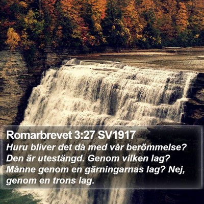 Romarbrevet 3:27 SV1917 Bible Verse Image