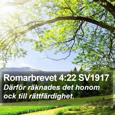 Romarbrevet 4:22 SV1917 Bible Verse Image