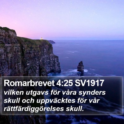 Romarbrevet 4:25 SV1917 Bible Verse Image