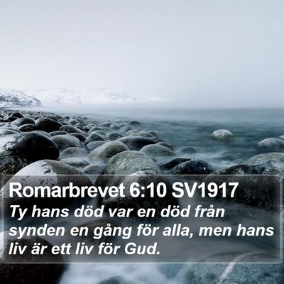Romarbrevet 6:10 SV1917 Bible Verse Image