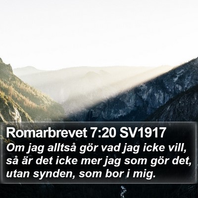 Romarbrevet 7:20 SV1917 Bible Verse Image