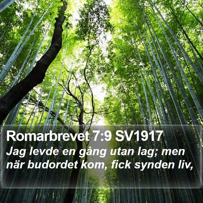 Romarbrevet 7:9 SV1917 Bible Verse Image
