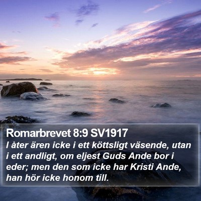 Romarbrevet 8:9 SV1917 Bible Verse Image
