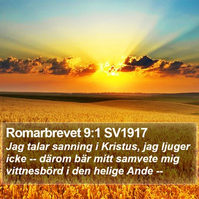 Romarbrevet 9:1 SV1917 Bible Verse Image