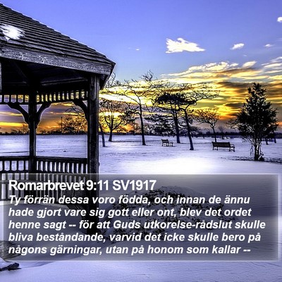 Romarbrevet 9:11 SV1917 Bible Verse Image