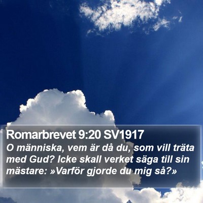Romarbrevet 9:20 SV1917 Bible Verse Image