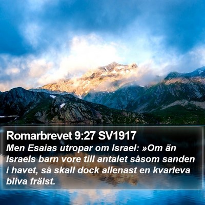 Romarbrevet 9:27 SV1917 Bible Verse Image