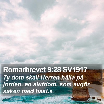 Romarbrevet 9:28 SV1917 Bible Verse Image