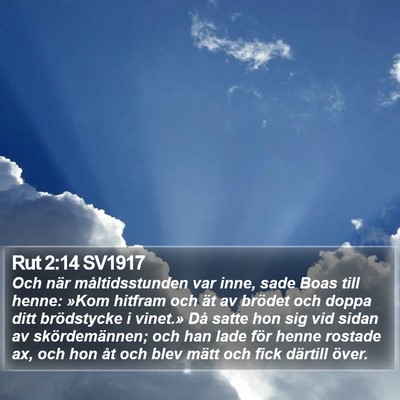 Rut 2:14 SV1917 Bible Verse Image