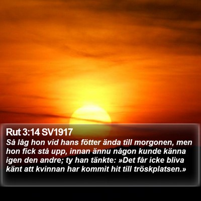 Rut 3:14 SV1917 Bible Verse Image