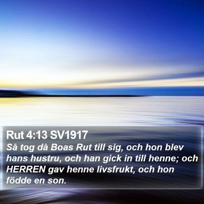 Rut 4:13 SV1917 Bible Verse Image