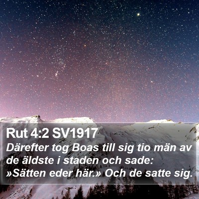Rut 4:2 SV1917 Bible Verse Image