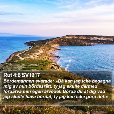 Rut 4:6 SV1917 Bible Verse Image