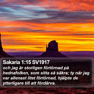 Sakaria 1:15 SV1917 Bible Verse Image