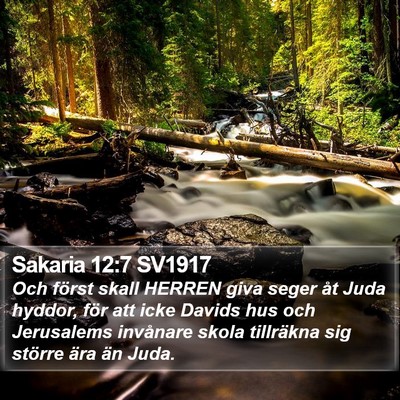 Sakaria 12:7 SV1917 Bible Verse Image