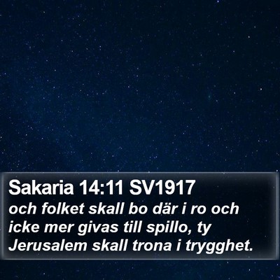 Sakaria 14:11 SV1917 Bible Verse Image