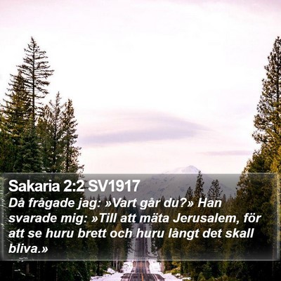 Sakaria 2:2 SV1917 Bible Verse Image