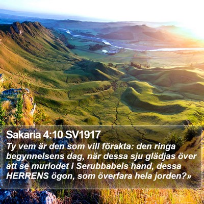 Sakaria 4:10 SV1917 Bible Verse Image