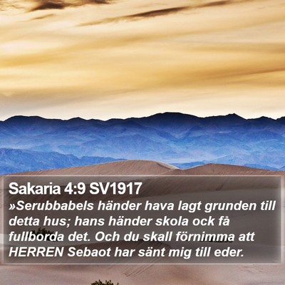 Sakaria 4:9 SV1917 Bible Verse Image