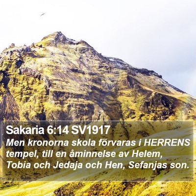 Sakaria 6:14 SV1917 Bible Verse Image