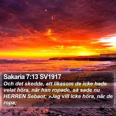 Sakaria 7:13 SV1917 Bible Verse Image