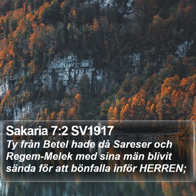 Sakaria 7:2 SV1917 Bible Verse Image