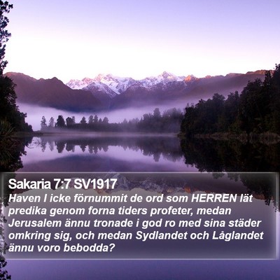 Sakaria 7:7 SV1917 Bible Verse Image