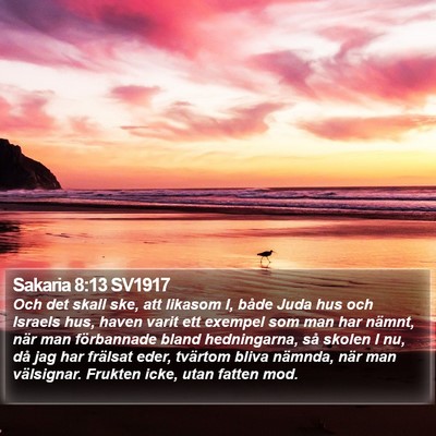 Sakaria 8:13 SV1917 Bible Verse Image