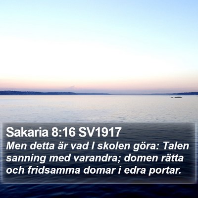 Sakaria 8:16 SV1917 Bible Verse Image