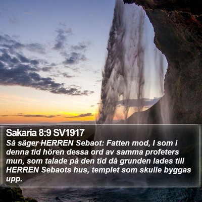 Sakaria 8:9 SV1917 Bible Verse Image