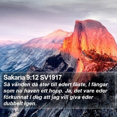 Sakaria 9:12 SV1917 Bible Verse Image