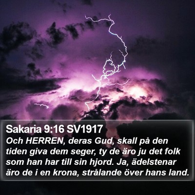 Sakaria 9:16 SV1917 Bible Verse Image