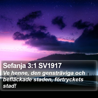 Sefanja 3:1 SV1917 Bible Verse Image