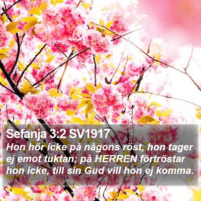 Sefanja 3:2 SV1917 Bible Verse Image
